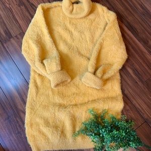 NWT Mustard eyelash oversized turtleneck sweater